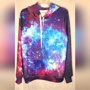 Galaxy Print Hoodie size L/XL Never worn!